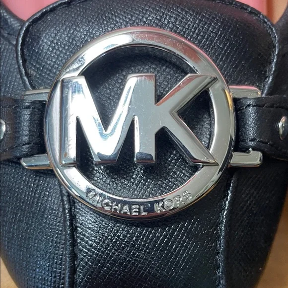 Michael Kors Black Leather MK Logo Ballet Flats. Size 10 - Picture 2 of 14